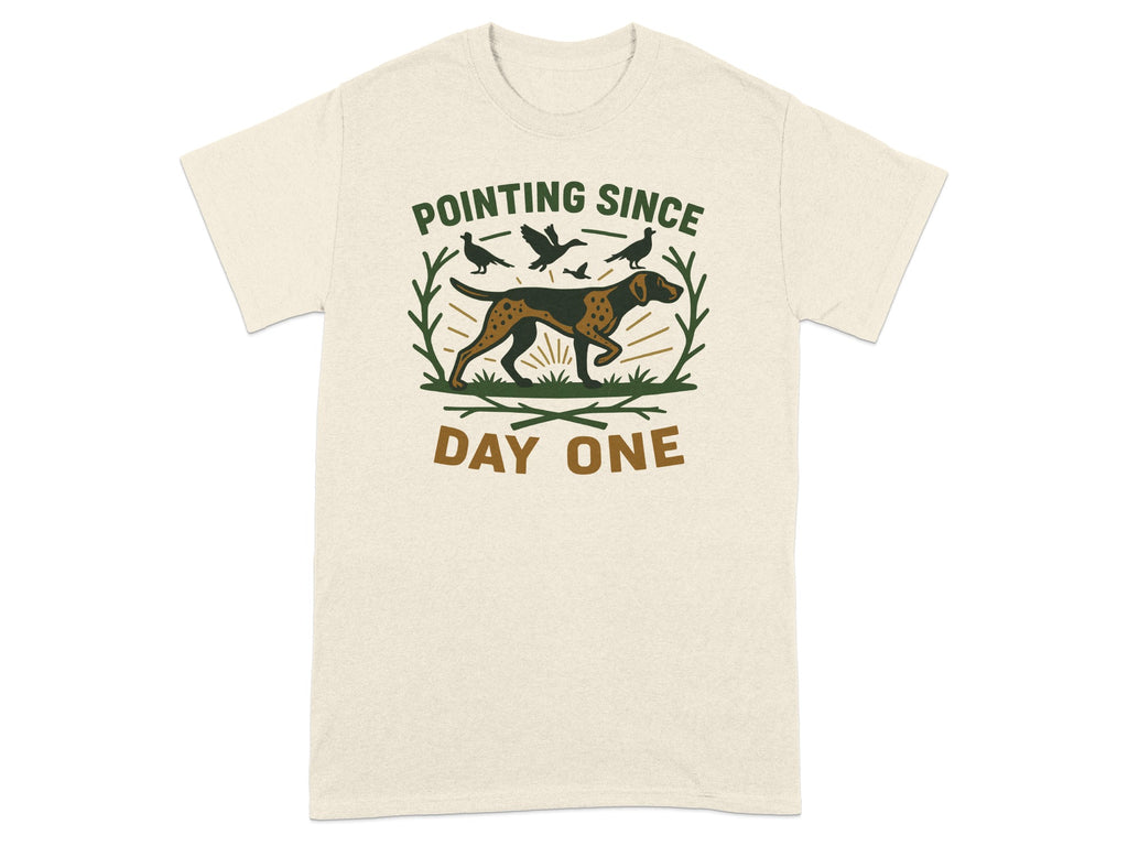 Pointing Since Day One Hunting Dog Graphic Tee