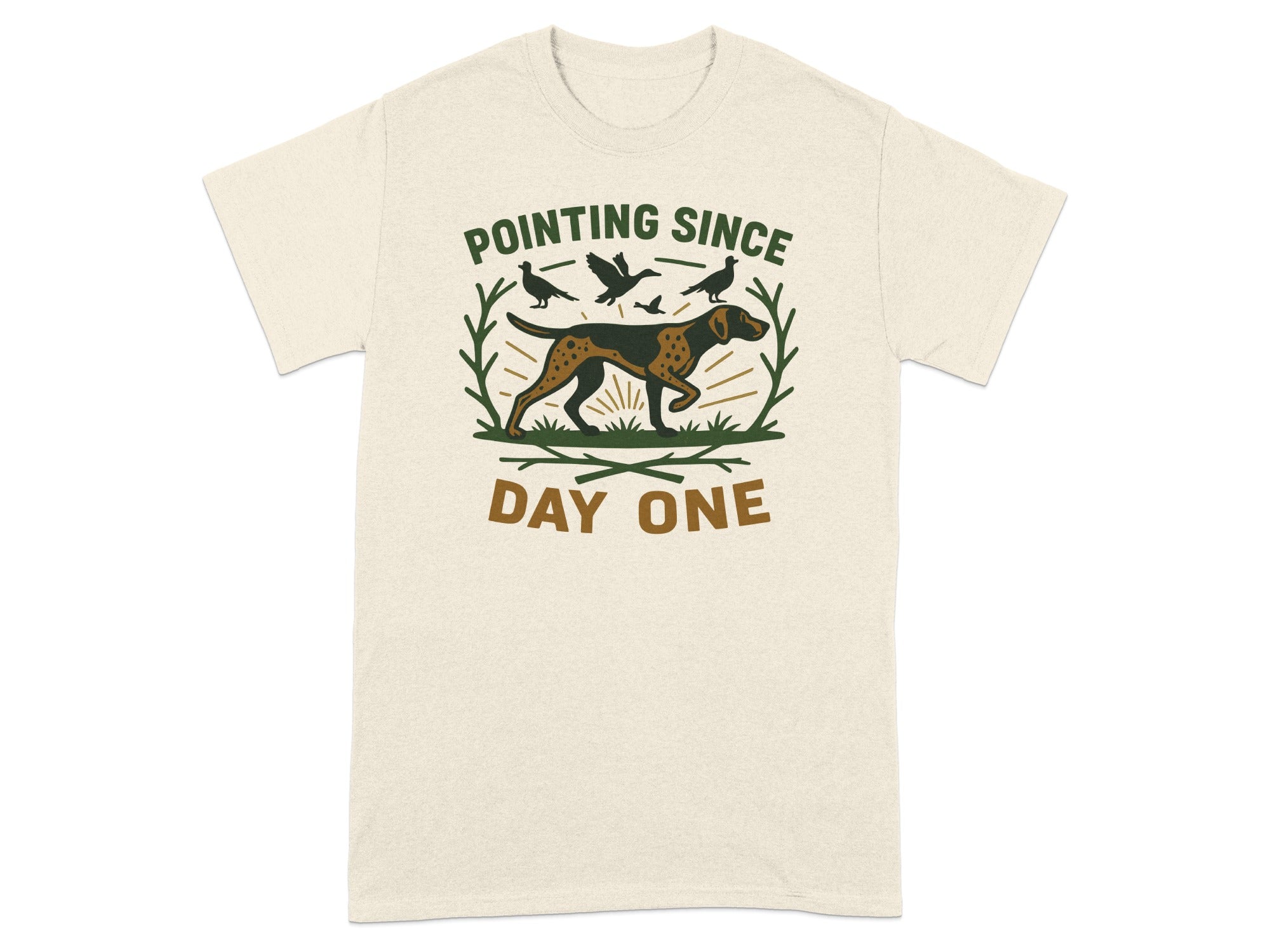 Pointing Since Day One Hunting Dog Graphic Tee