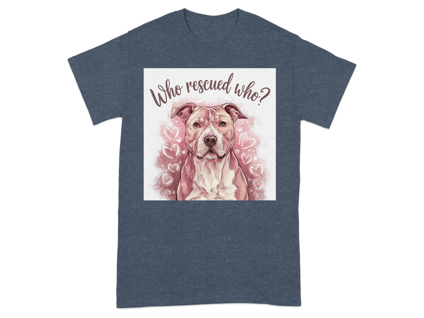 Who Rescued Who Pitbull Print T-shirt product type