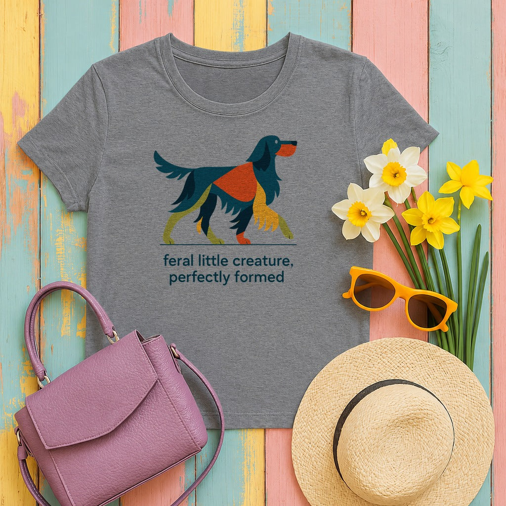 Feral Little Creature Gordon Setter T-Shirt in Graphite Heather