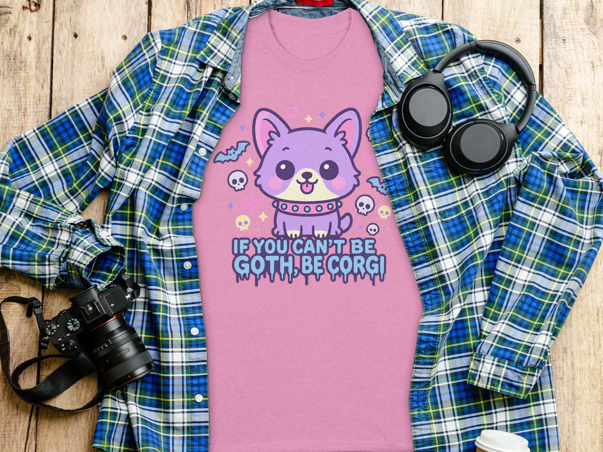 If You Can't Be Goth Be Corgi Custom Graphic Tee