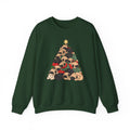 Pug Christmas Tree sweatshirt in Forest Green