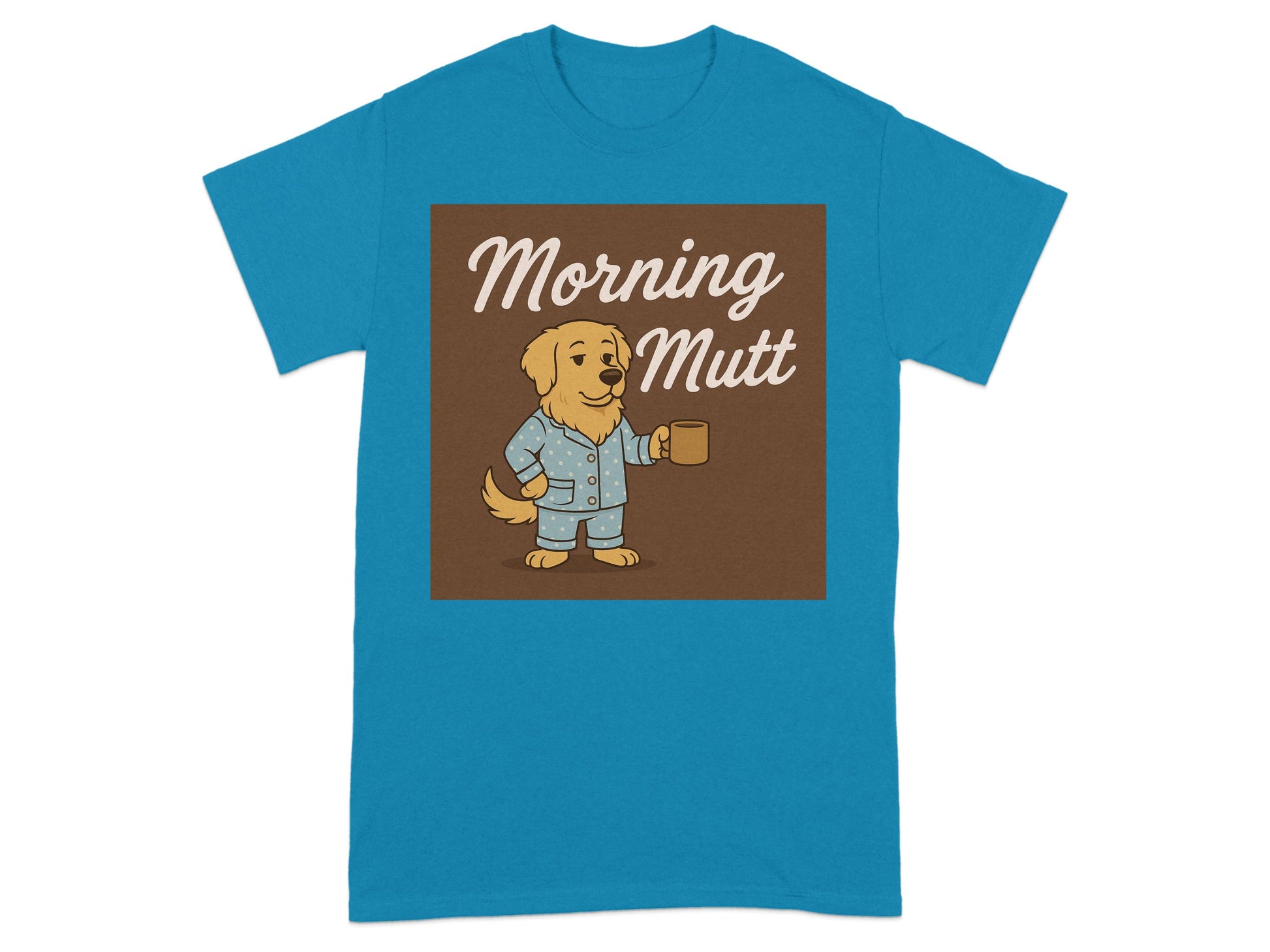 Morning Mutt Dog Drinking Coffee Graphic T-shirt