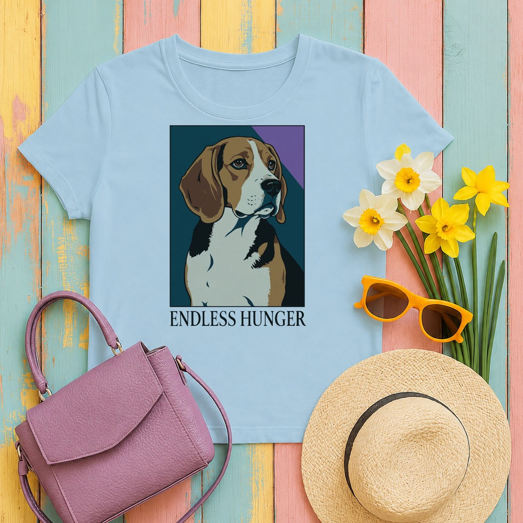 migbackfill endless-hunger-beagle-dog-graphic-trendy-animal- tee flat lay hero v8