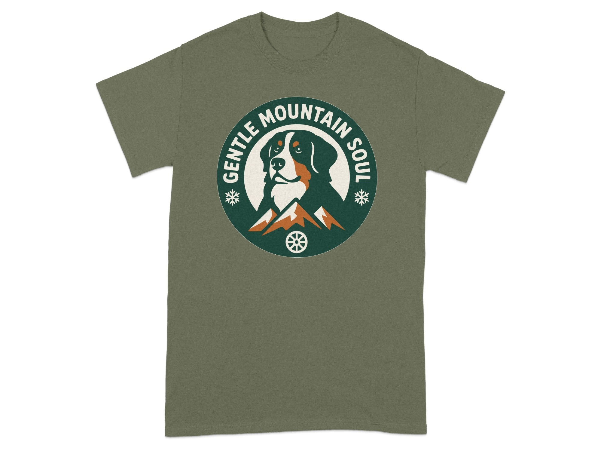 Gentle Mountain Soul Graphic T-shirt Forest Green