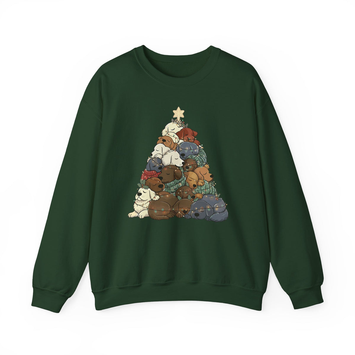 Labrador Retriever Christmas Tree sweatshirt in Forest Green