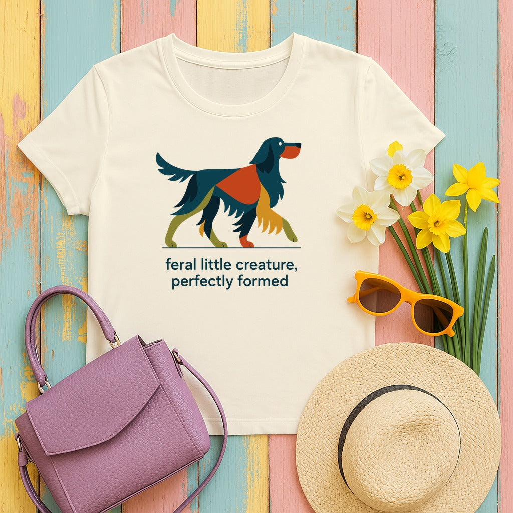 Feral Little Creature Gordon Setter T-Shirt in Natural