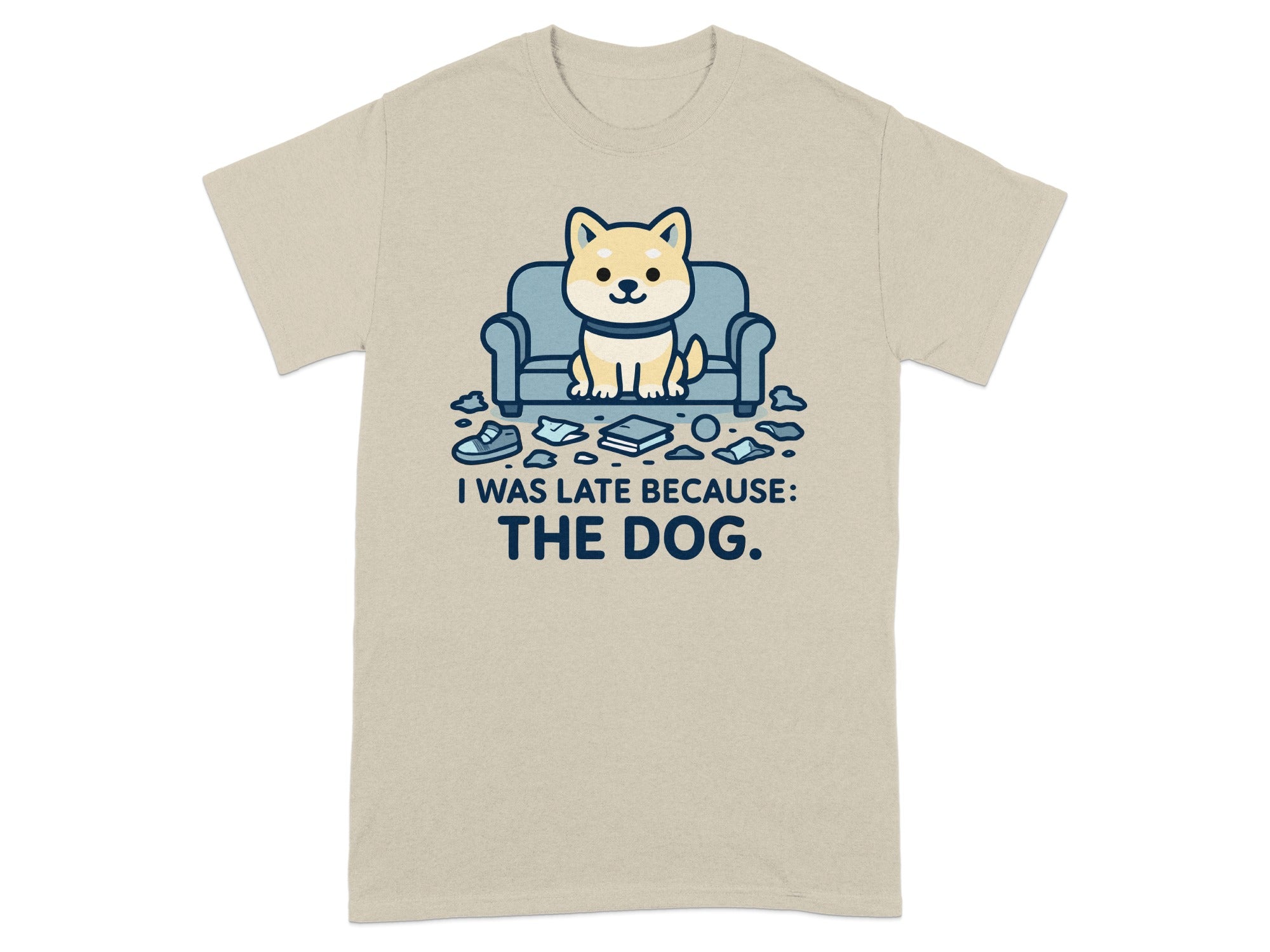I Was Late Because The Dog Cute Graphic T-shirt