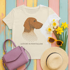 German Shorthaired Pointer A Study in Pointillism Tee styled flat lay on Natural