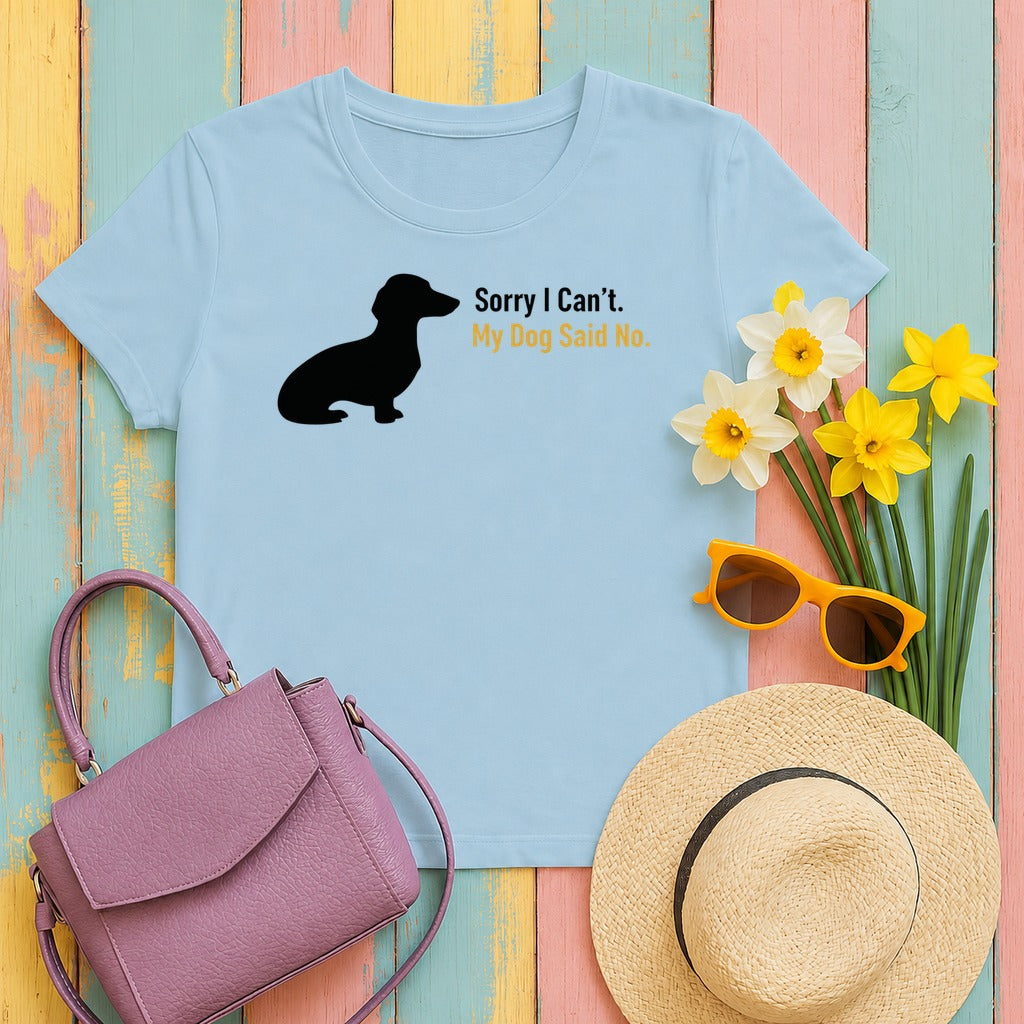 Sorry I Cant Dachshund Lover T-Shirt in Light Blue