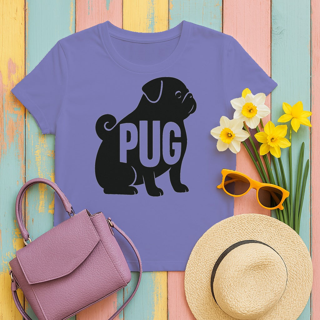Artisan Pug Profile T-Shirt in Violet
