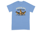 German Shepherd "Working Dog" text and illustration on a light blue t-shirt.