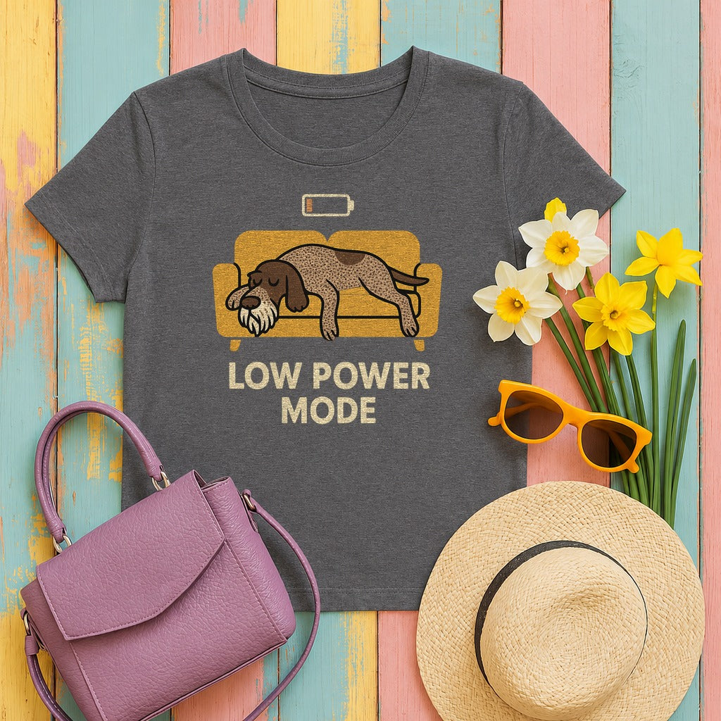 Spinone Italiano Low Power Mode Tee in Dark Grey Heather