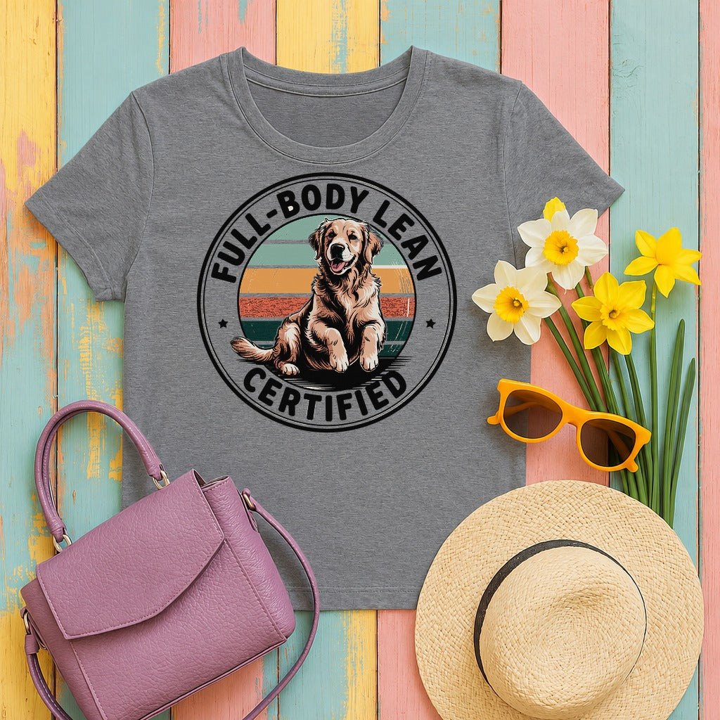 w3hero certified-full-body-lean-golden-retriever-funny- tee flat lay hero v8