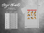 Gildan 5000 Heavy Cotton T-shirt size chart with beagle designs.