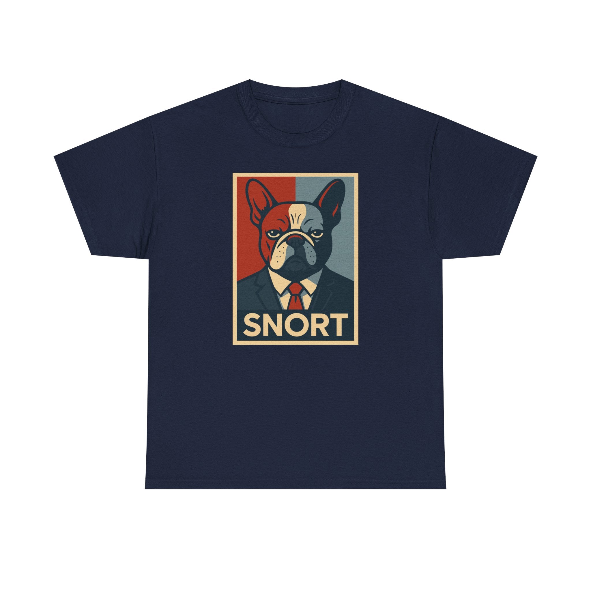Snort French Bulldog Dog with Suit Design Funny T-Shirt