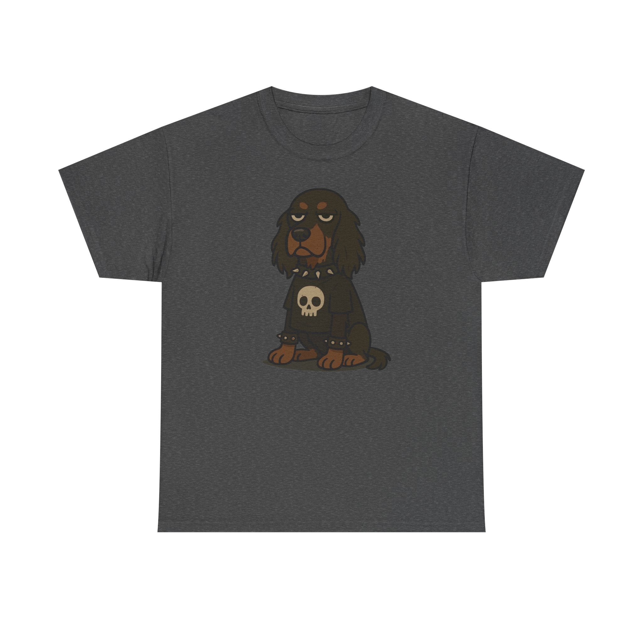 Goth Punk Gordon Setter With Skull T-Shirt