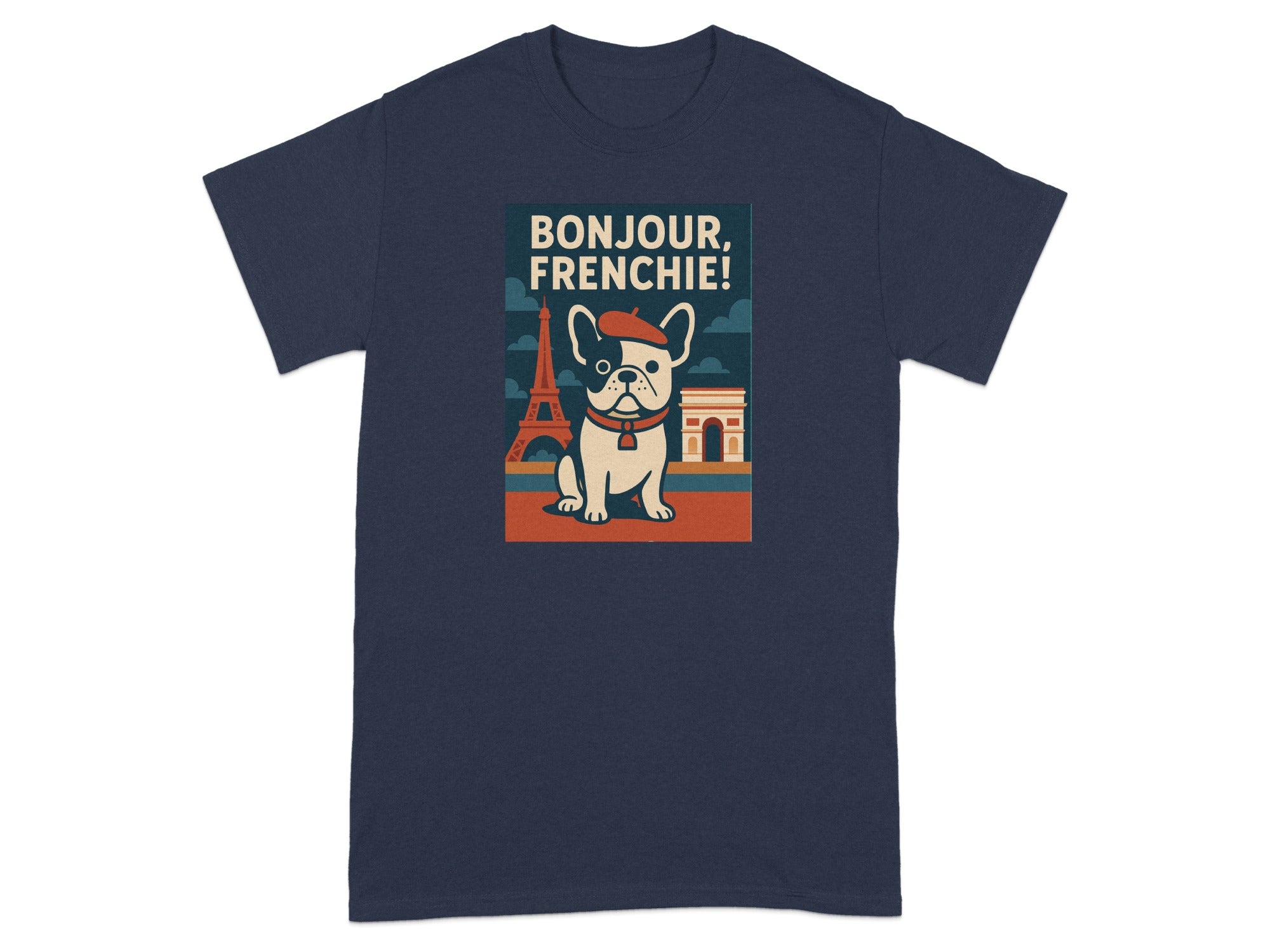 Bonjour Frenchie T-shirt with Cute French Bulldog