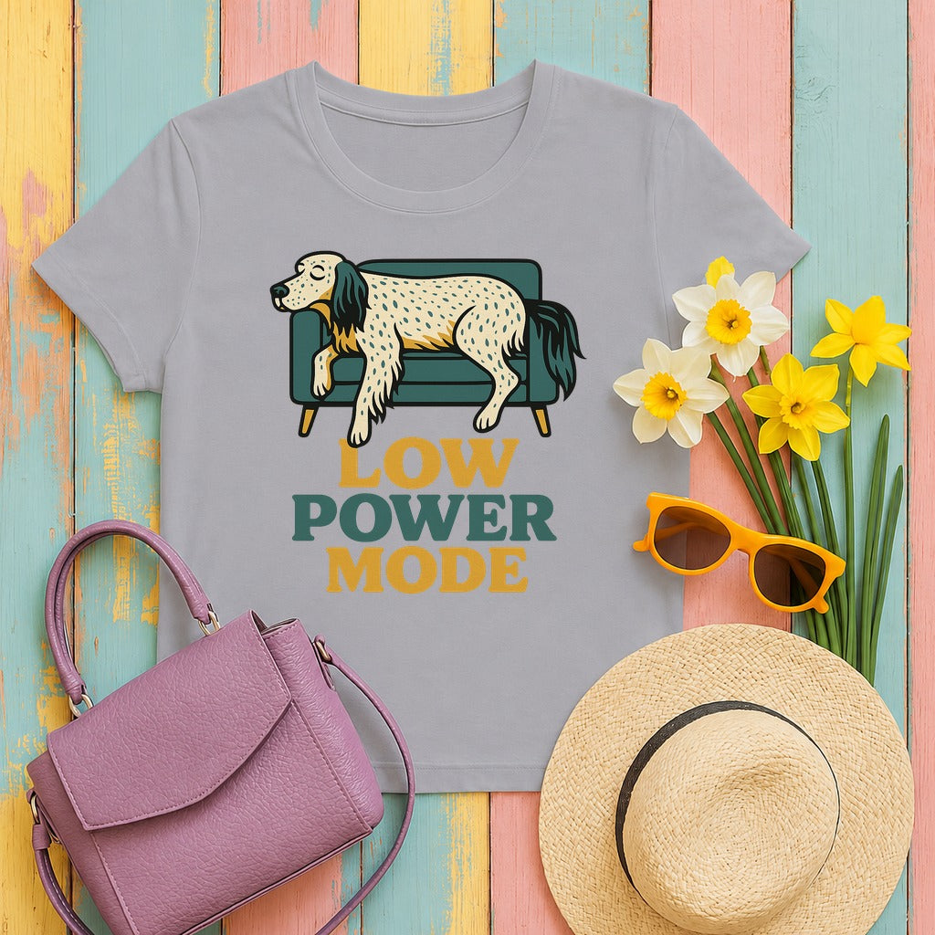 English Setter Low Power Mode Tee in Athletic Heather