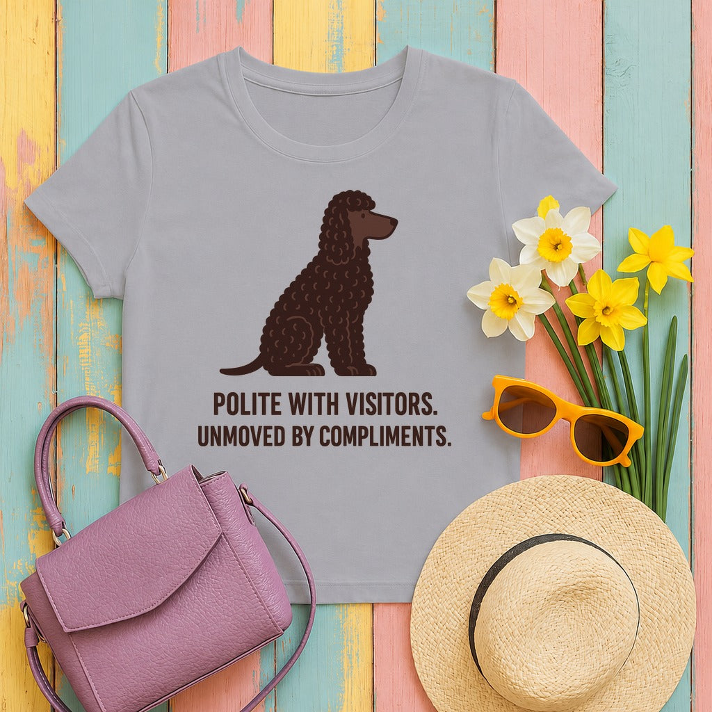 Irish Water Spaniel Unmoved By Compliments Tee in Athletic Heather