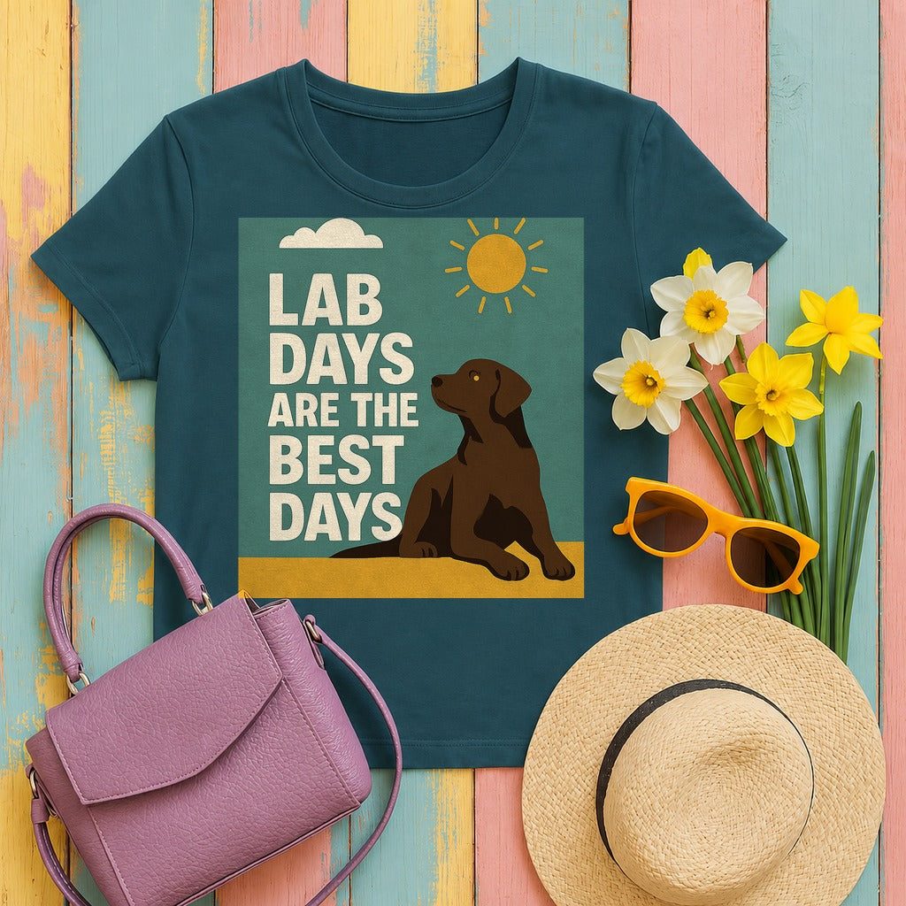 Chocolate Lab Days Are the Best Days T-shirt in Heather Deep Teal