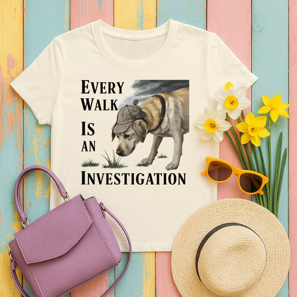 Labrador Retriever — Every Walk Is an Investigation Yellow Labrador t-shirt in Natural