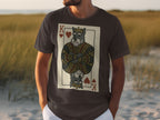 Dark t-shirt with King of Hearts playing card featuring a schnauzer.