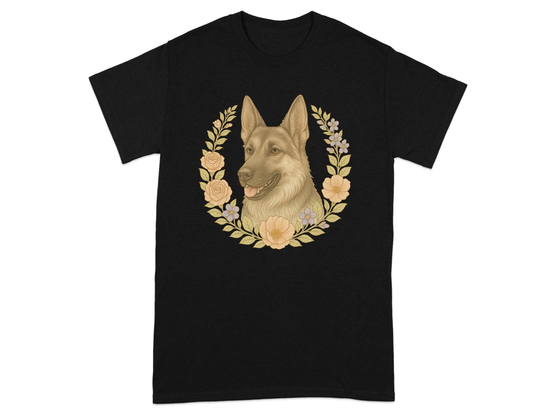 Floral German Shepherd Graphic T-Shirt product