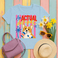 The Actual Delight Corgi Graphic T-shirt in Light Blue