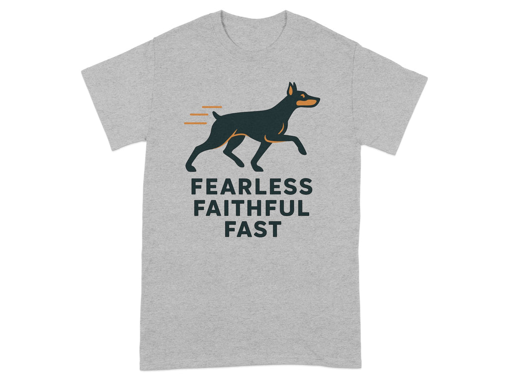 Fearless Faithful Fast Grey Dog Graphic T-shirt