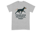 Fearless Faithful Fast Grey Dog Graphic T-shirt
