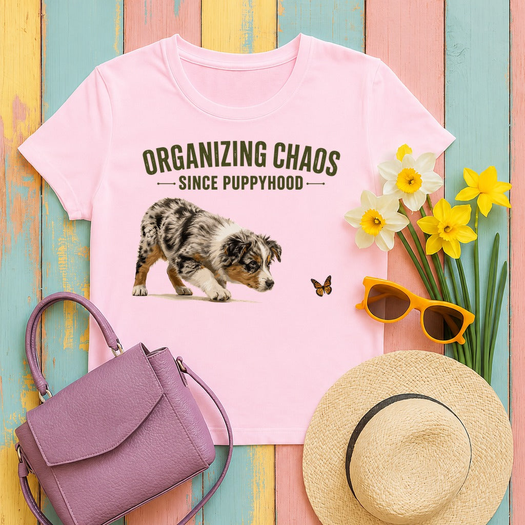 Organizing Chaos Aussie T-Shirt in Light Pink