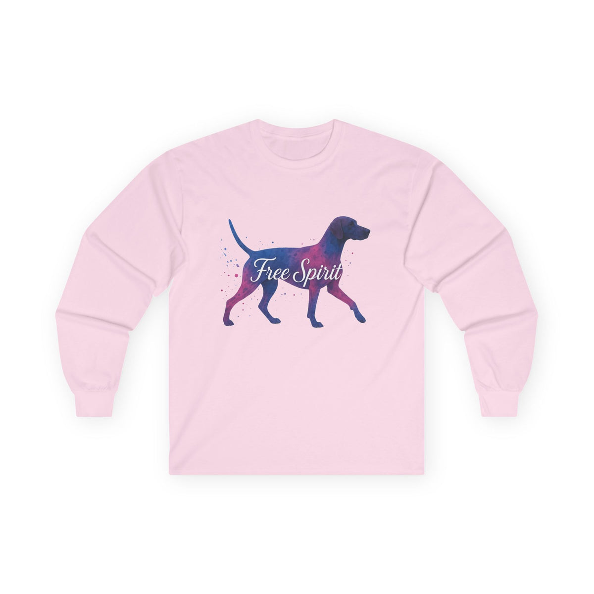 German Shorthaired Pointer Free Spirit Long Sleeve Tee in Light Pink