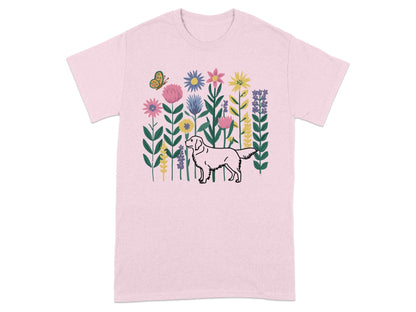 Floral Dog and Butterfly Graphic T-Shirt product type