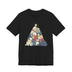Sleeping Dogs Stacked Christmas Tree Funny Holiday T-Shirt