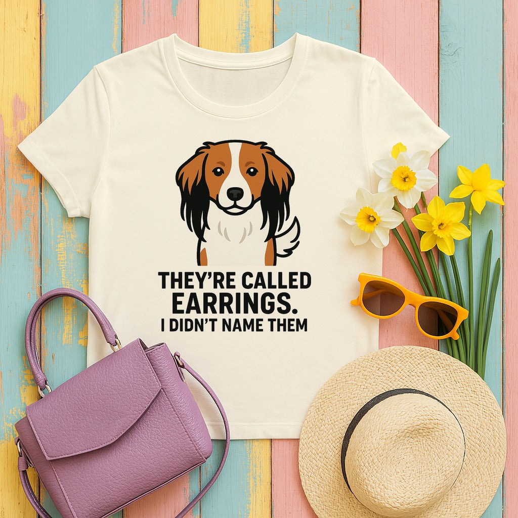 Kooikerhondje They're Called Earrings Tee in Natural