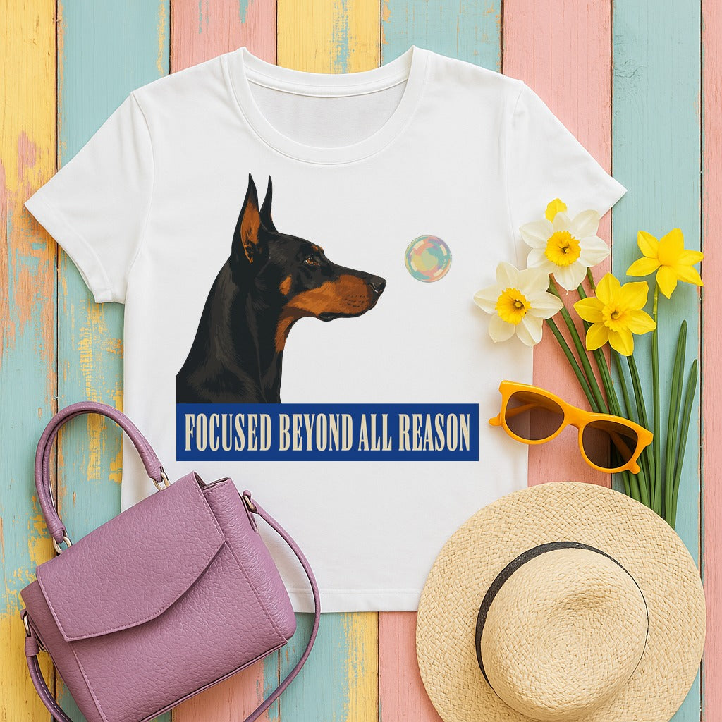 migbackfill focused-beyond-reason-doberman-t-shirt tee flat lay hero v8