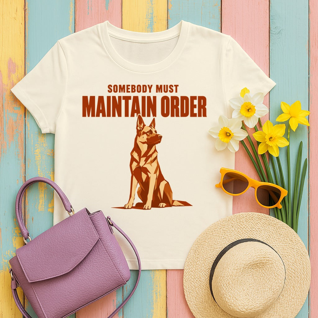 The Order Keeper German Shepherd T-Shirt in Natural