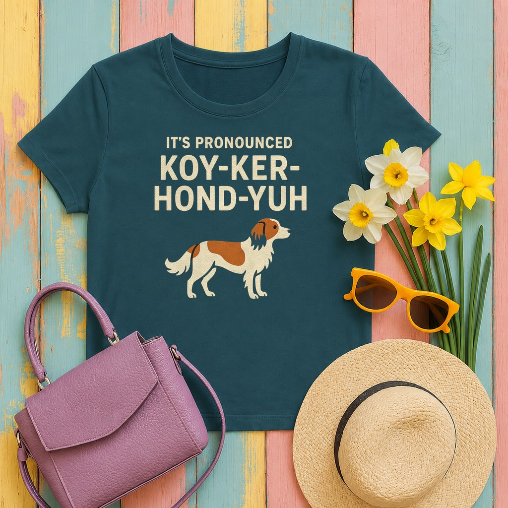 Kooikerhondje It's Pronounced Tee in Heather Deep Teal