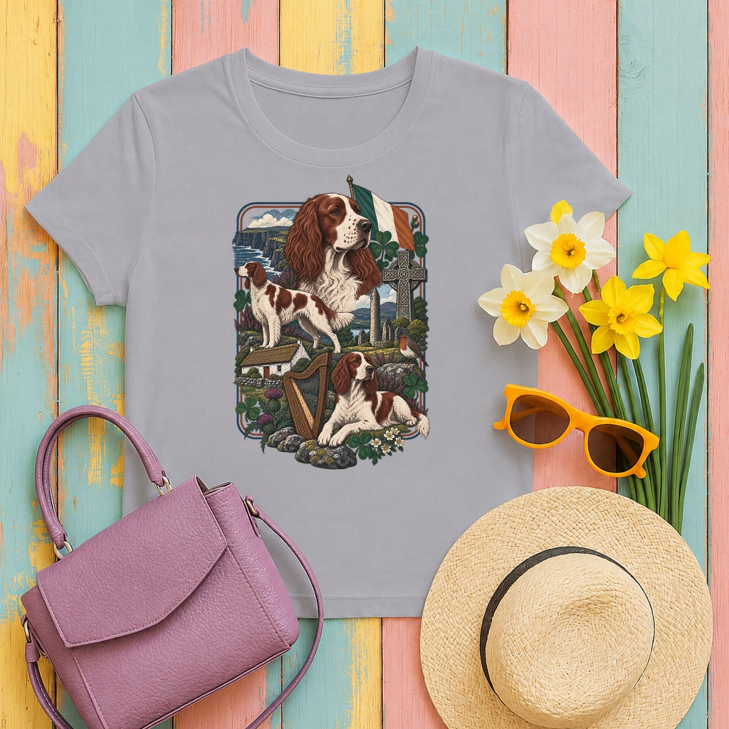 Irish Red and White Setter Ireland Heritage tee, Athletic Heather
