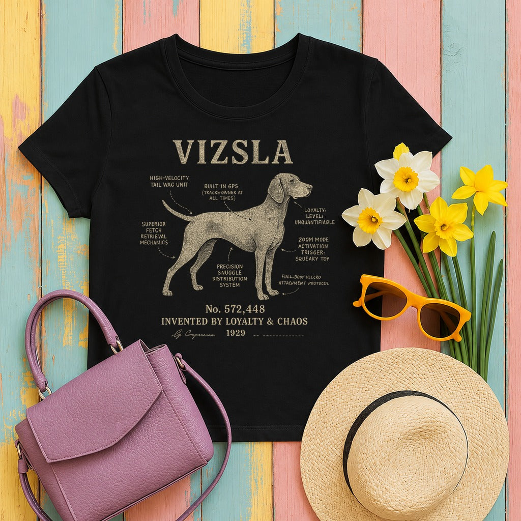 Vizsla Patent Blueprint Premium T-shirt in Black