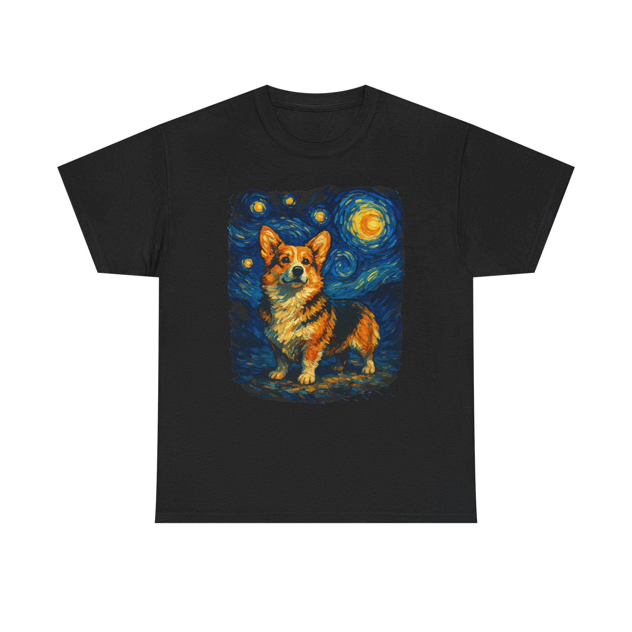 Corgi as Starry Night by Vincent van Gogh Style T-Shirt