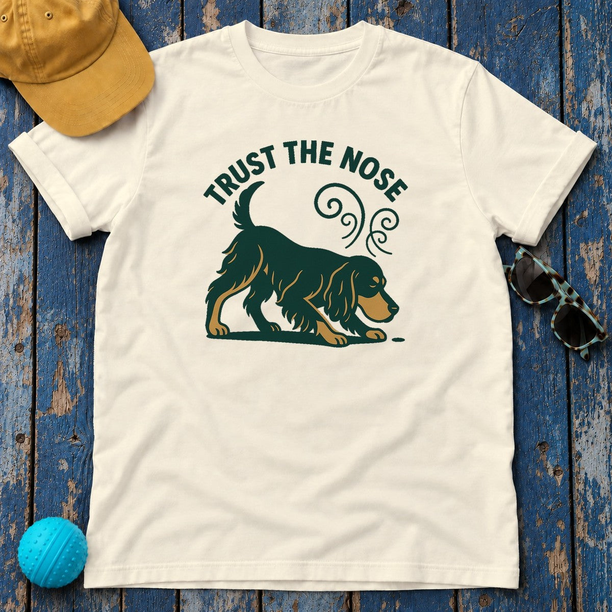 Trust the Nose Gordon Setter T-Shirt in Natural