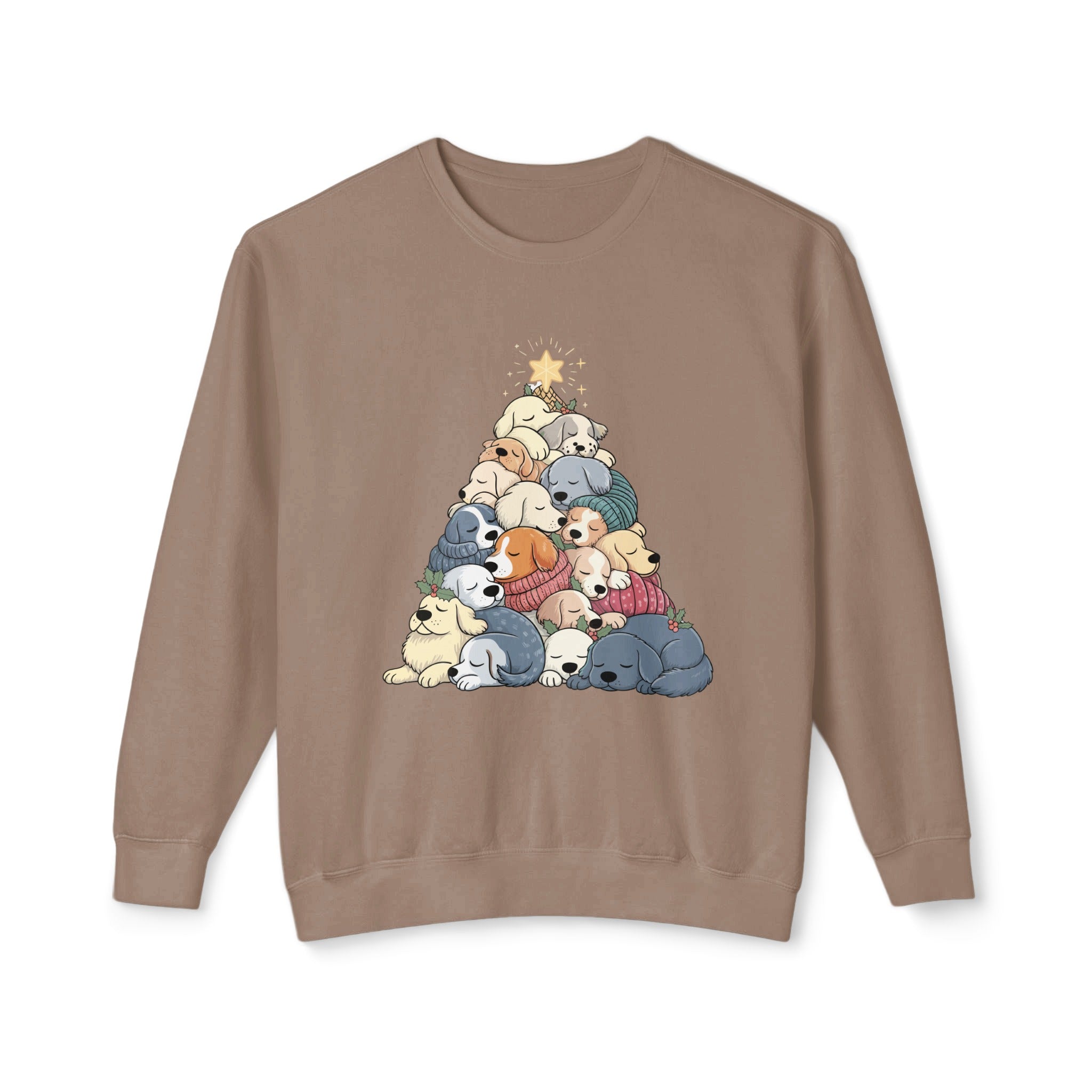 Cute Dogs Wearing Hats on Christmas Tree Sweatshirt product type
