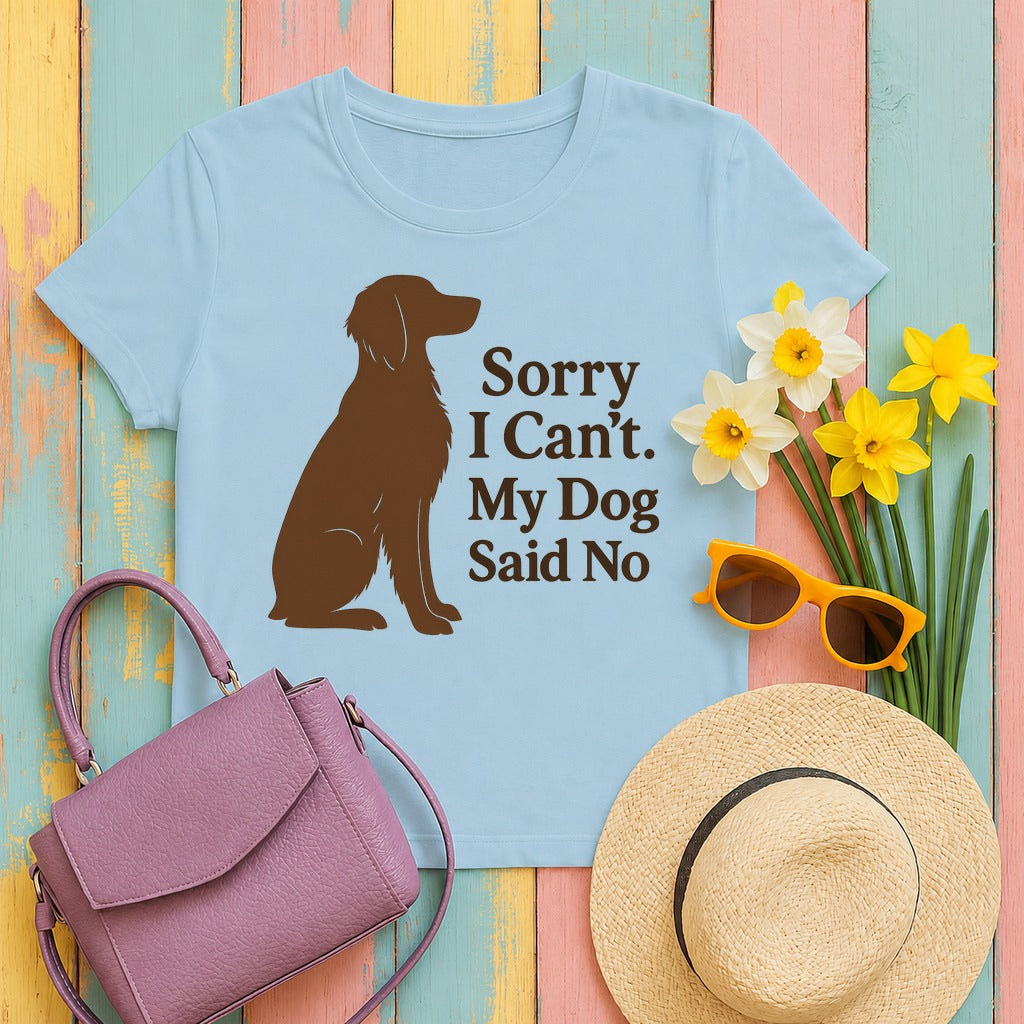 Sorry I Can't. My Dog Said No. Brittany T-shirt in Light Blue
