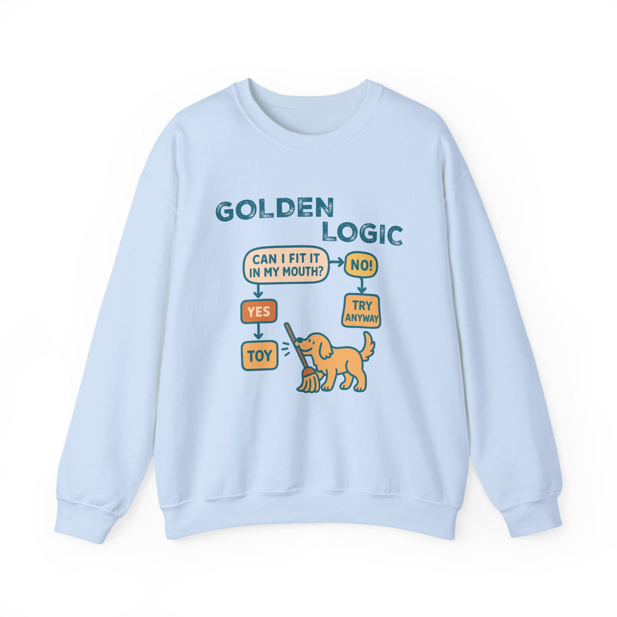 Golden Retriever Logic Sweatshirt in Light Blue