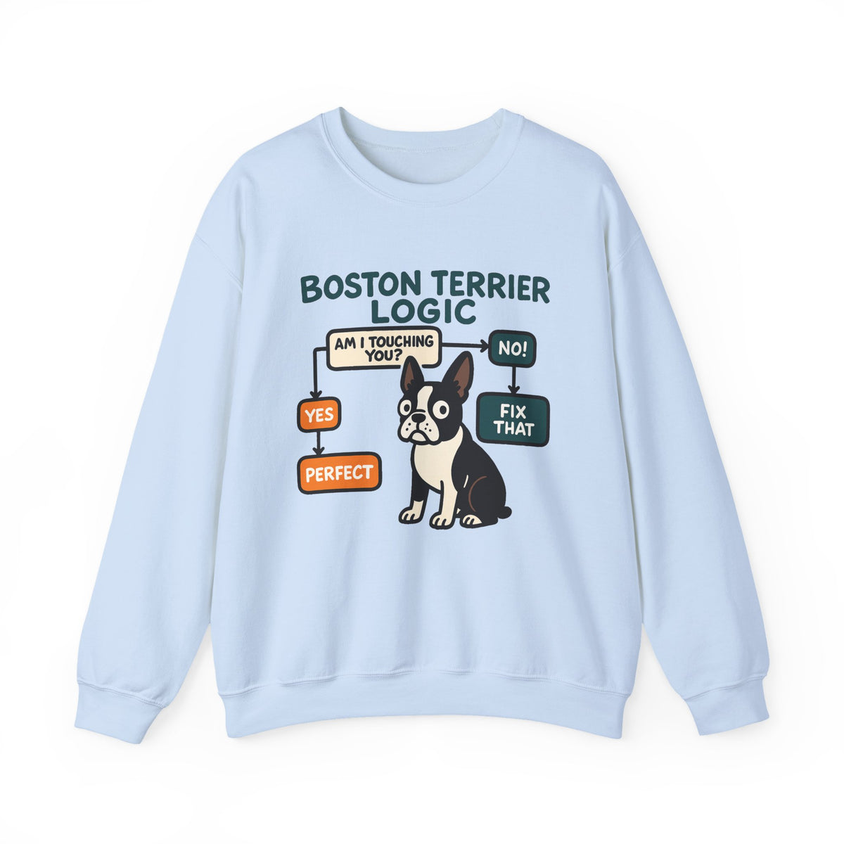 Boston Terrier Logic Flowchart Sweatshirt