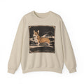 Cute Corgi with Mountains Sweatshirt in Sand