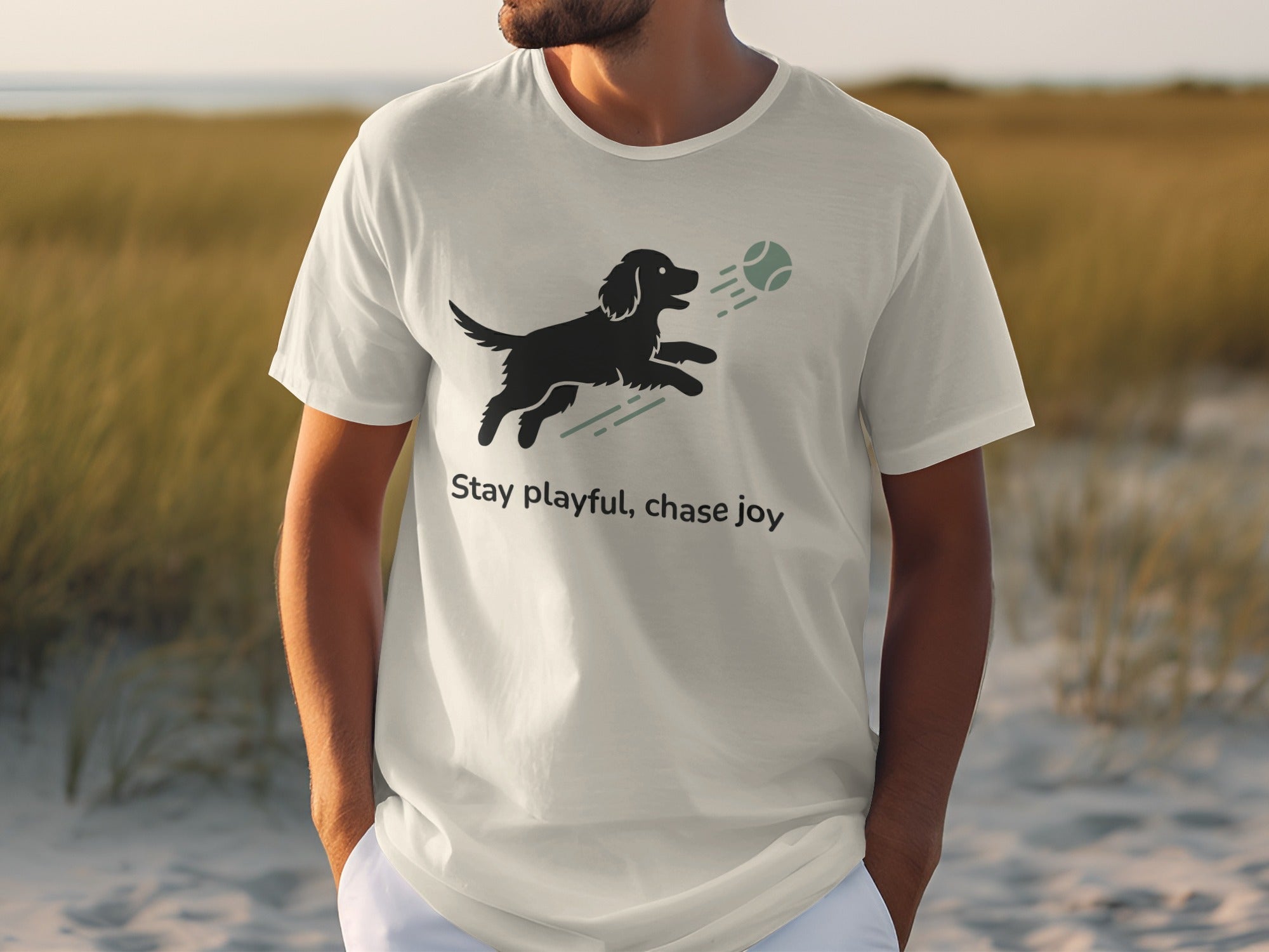 Stay playful chase joy dog graphic t-shirt product