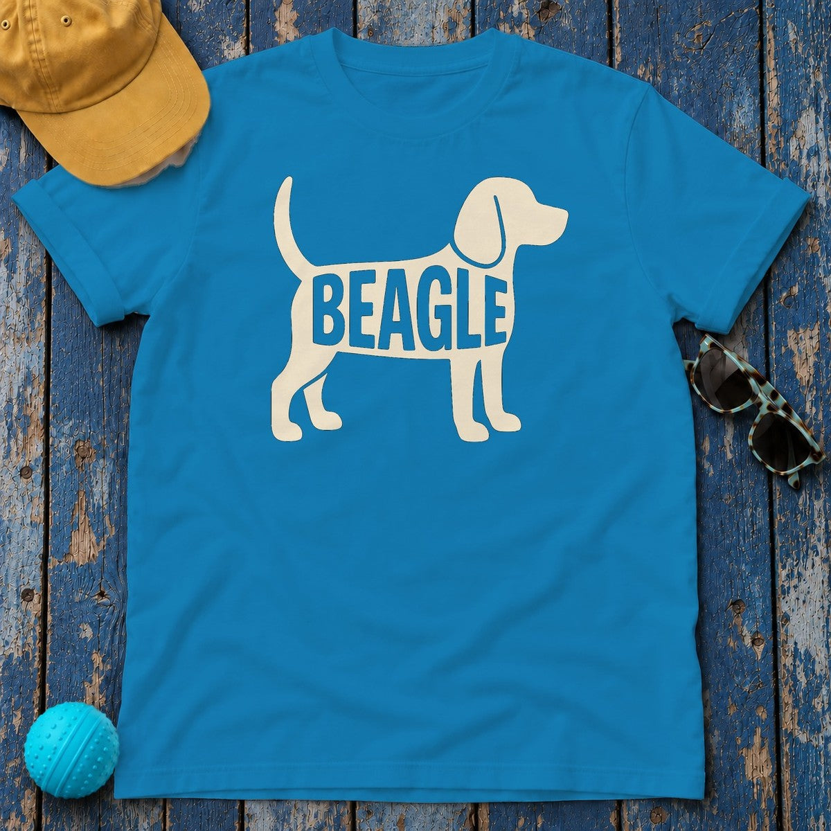 Minimalist Beagle Silhouette T-Shirt in Sapphire